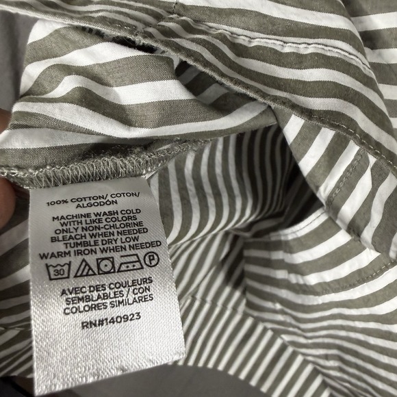 LOFT Striped Poplin Shirtdress Size 6 Tie Waist Mini Cotton - Picture 10 of 14